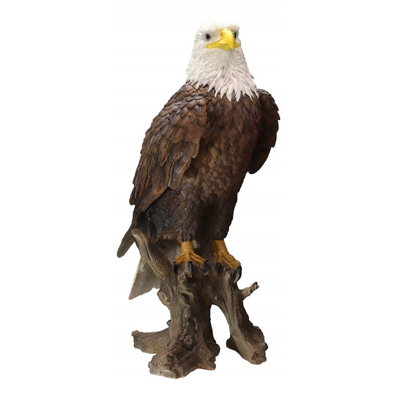 Millwood Pines Arwood Bald Eagle Perching on Tree Stump Statue Wayfair
